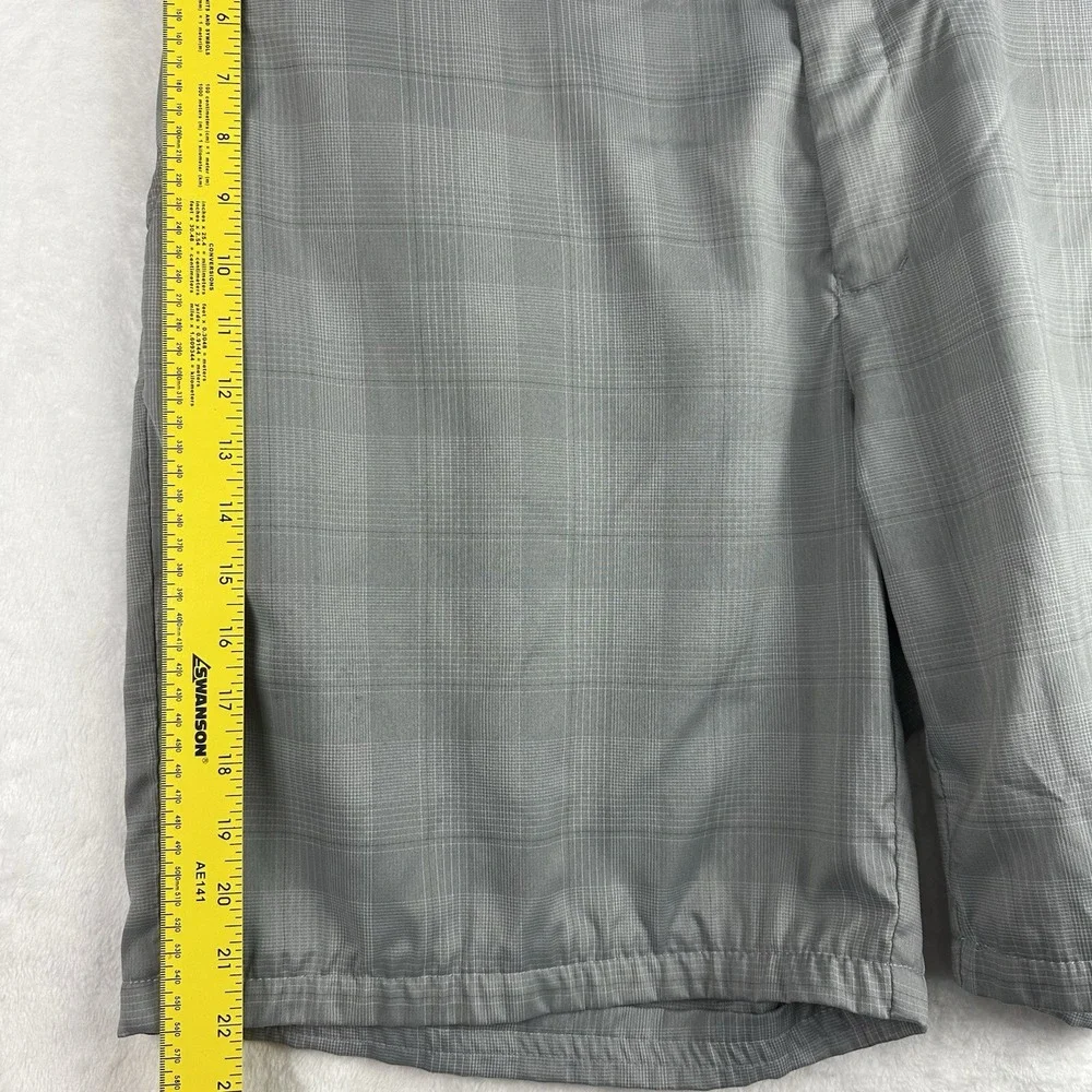 Greg‎ Norman for Tasso Elba Mens Shorts Size 40 Gray Plaid Golf Sports EUC